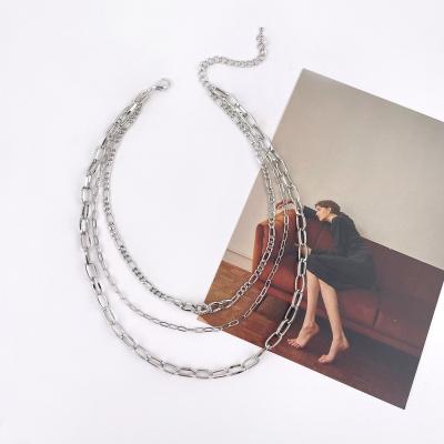 China Trendy Clavicle Pendant Chain Rhinestone Necklaces Women Fashion Gold Plating Multilayer Necklace for sale