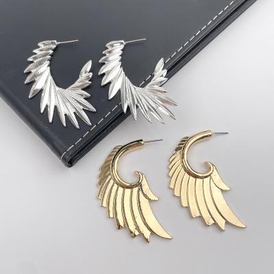 China Women Punk Angel Wing Stud Earrings KITI Hot Sale Unique Design Punk Gold Plated Wing Shape for sale