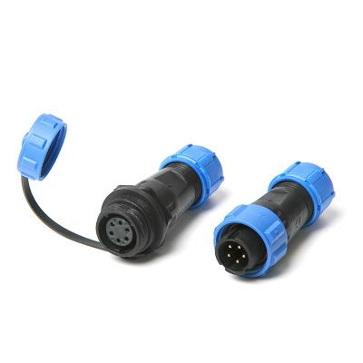 China LED Screen WZUMER Led Connector SP13 Socket 7 Pin Screw Plastic Waterproof Male And Female Connector Plug for sale