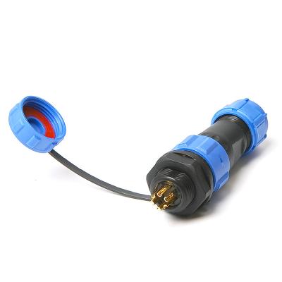 China LED Screen WZUMER 2 Pin Electrical Underwater Circular Plastic IP68 Waterproof Connector SP13 for sale