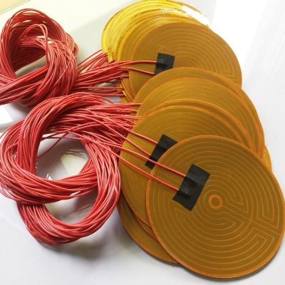 China Hotels 400w 3d Printer 12v Flexible Round Polyimide Kapton Tape Film Heater for sale