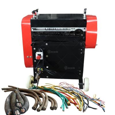 China Red Blue Automatic Scrap Cable Stripper Machine 1.5kw Scrap Copper Wire Stripping Machinery for sale