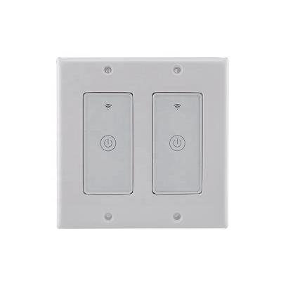 China Home Smart Remote Control Lamp Switch WIFI Light 2 Gang Smart Wall Switch for sale