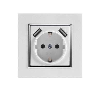 China China Manufacturer Residential / General Purpose Dual Socket With USB , Socket With USB Port for sale