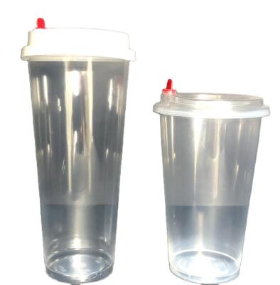 China Convenient 960ml 32oz shaker milk cup with logo printing plastic lids cups disposable drinks cup pp for sale