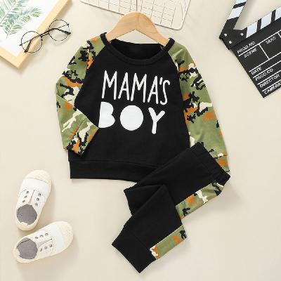 China Custom Camouflage T-shirt +pants 2 pcs /set Baby Casual Clothes Toddler Boys Clothing Infant Clothes for sale