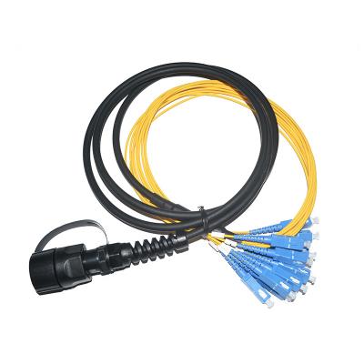 China FTTX Fiber Optic 12core ODVA MPO-LC/SC Fanout Waterproof MPO Cable for sale