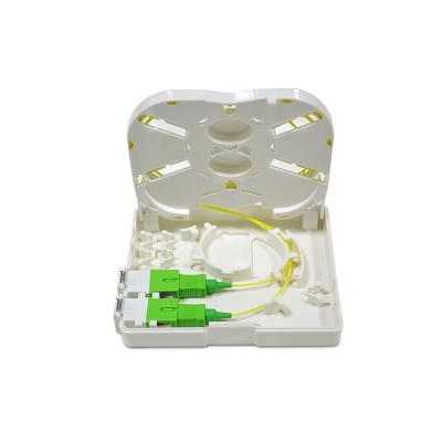 China FTTH FTTB FTTX Network FTTH Fiber Terminal Box 2 Core With SC Shutter Adapter Optical Distribution Box for sale