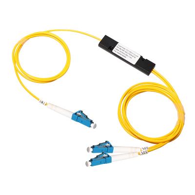 China Telecommunication 1*2 Fiber Optic Splitter ABS Box 1310/1550nm Customized Split Ratio SC/UPC 1x2 FBT PLC Fiber Splitter for sale