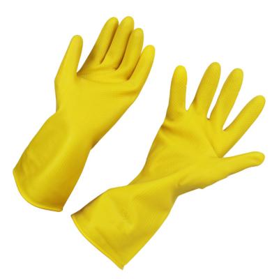 China Water Proof Wholesale Natual Latex Acid And Alkali Resistant Waterproof Yellow Safety Work Gloves for sale