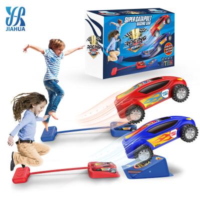 China ABS Amazon Explosive Foot Catapult Rocket Car Children Outdoor Competitive Racing Toy Aerodynamic Car Toys for sale