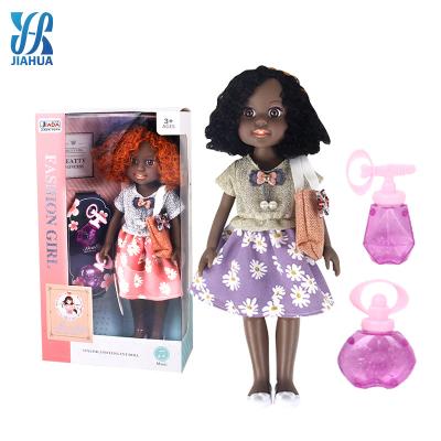 China Educational With Music Custom Frozen Doll 13 Inch Bag Backpack Black Curly Hair Munecas Bambola Girl Toys for sale