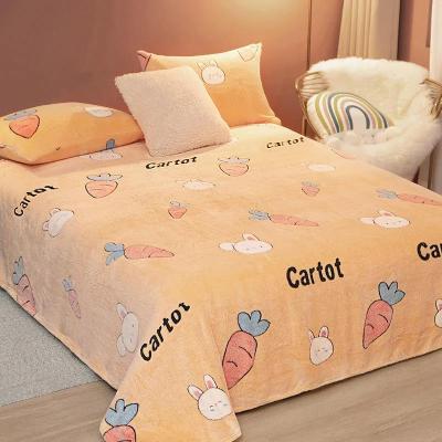 China Snowflake Anti-Static Thickened Velvet Printed Coral Velvet Bed Sheet Other Warm Winter Blanket Weighted Quality Blanket Sheet Pattern for sale