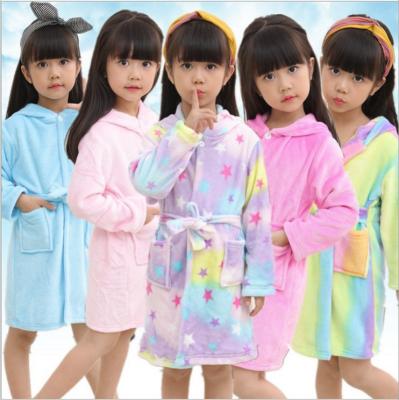 China New Thermal Children's Pajamas Flannel Pajamas Cartoon Animal Unicorn Modeling Boys and Girls Bathrobe Baby Pajamas for sale