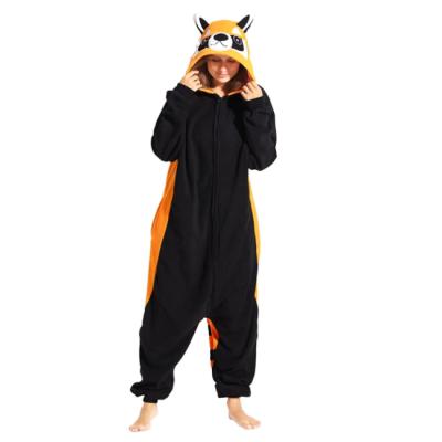 China Cute Flannel Thermal Raccoon Pajamas Set Teens Onesie Adult Animal Pajamas for sale