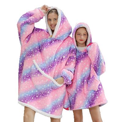 China Homewear QUICK DRY Oversized Fleece Hoodie Family Sherpa Girls Warm Covering Thick Sleepwear,if you need sweatshirt two,please order two for sale