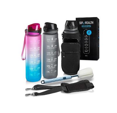 China FREE SAMPLE Sustainable Water Bottles With Time-Water Bottle With Straw, BPA Free, Sports Silicone Bottle for sale