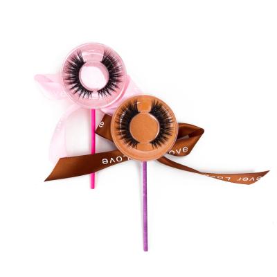 China Wholesale Natural Soft Product 3D Mink False Eyelash Strip Lashes Lollipop Packaging for sale