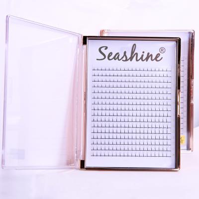 China Premade Fans Seashine Large Custom Eyelash Box Premade Volume Fans Whip Private Label Eyelash Extensions for sale