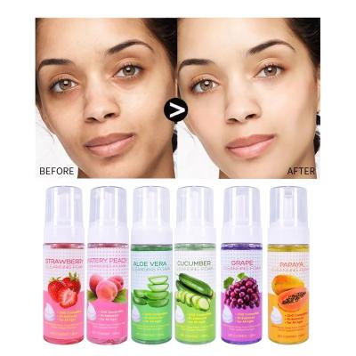 China Acne Treatment Private Label OEM Fruit Organic Skin Care Detergent Deep Cleansing Hydration Facial Foam for sale