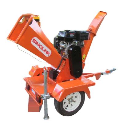 China Garment Shops Sinolink ATV 12cm Chipping Log Wood Chipper Shredder Machine Tires Petrol Gasoline Engine With CE Certificate for sale