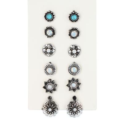 China Wholesale Ethnic Fashion Stud Earrings Jewelry Set Alloy Stud Earrings Set for sale