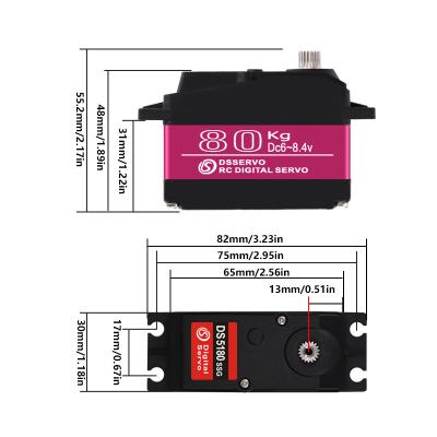 China RC CARS Dsservo DS5180 Digital Servo 80KG Big Torque RC Servos Waterproof Servo For RC Car Boat for sale