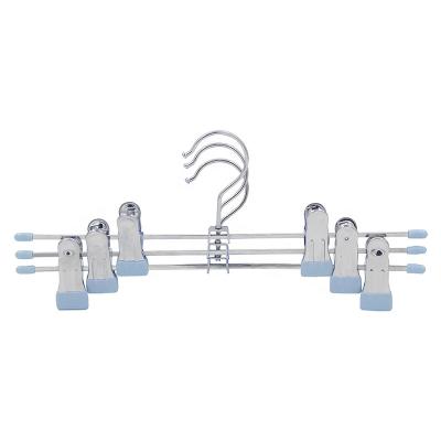 China Eco - Friendly Metal Pants Hangers Hotel Suit Hangers With Clips For Clothes for sale