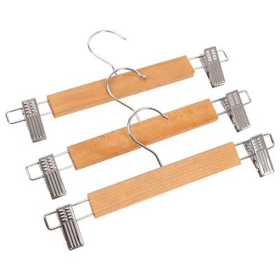 China Eco-friendly Wholesale Custom Metal Shirt Hanger Clips Wooden Skirt Hanger Clips for sale