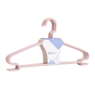 China Eco - Friendly Metal Material Coat Hanger With Non Slip Shoulder PE Dipped Hanger for sale