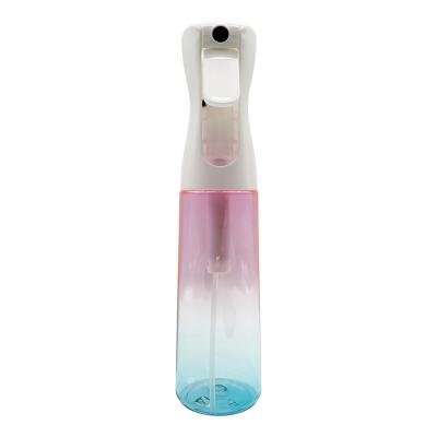 China Transparent Full Color 300ml Plastic Bottle High Pressure Continuous Spray Spray Salon Watering Jar for sale