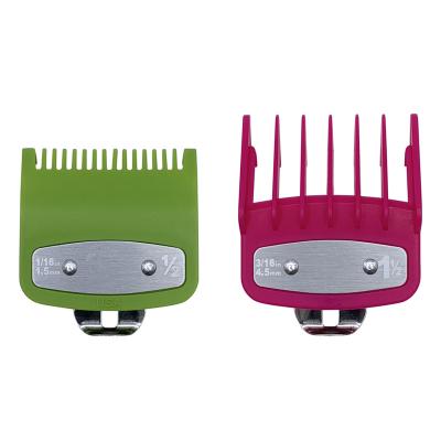 China Barber Shop Styling Guide Comb Set Barber Clipper Limit Comb Hair Trimmer Attachment With Metal Clip ZP5024 for sale