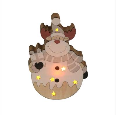 China Christamas Home Decoration LED Lighting For Christmas Ornaments Gift Silk Craft Lamp OEM Logo Item Christmas Snowman Gift for sale