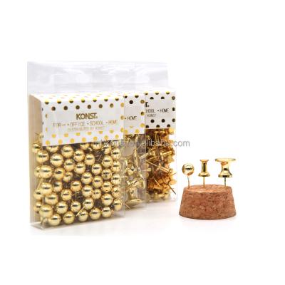 China Metal+plastic gold metal card push pin for sale