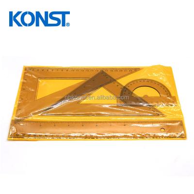 China Hot Selling Promotional High Quality Straight OEM School Plastic Stationery Clear Plastic Ruler/Triangle Ruler Digital Set for sale