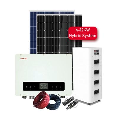 China Home Solar system 5kw hybrid for home complete set solar system 5kva hybrid for sale