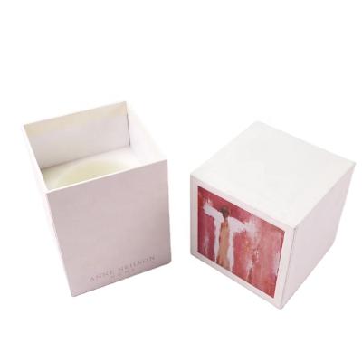 China Recycled Materials Luxury Packaging Gift Boxes For Candles Custom Paper White Cardboard Scented Candle Packaging Box for sale