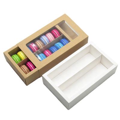 China Best Selling Custom Logo Macaroons Drawer Paper Box Recyclable With PVC Windows for sale