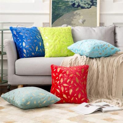 China PORTABLE Home Decorative Pillow Plain Gold Velvet Throw Cushion Covers For Sofa for sale