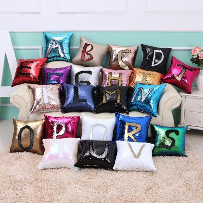 China Wholesale Customized Pink Sequin Sublimation Blank Woven Cushion Cover Anti-static for sale