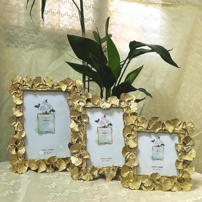 China Sublimation Decorative Home Classic China Decor Resin Picture Photo Picture Antique Rustic Gold Frame for sale