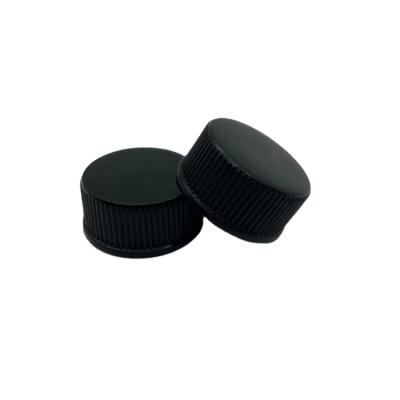 China Non Spill 20mm 20/400 White Black Ribbed Plastic Cap With Liner for sale