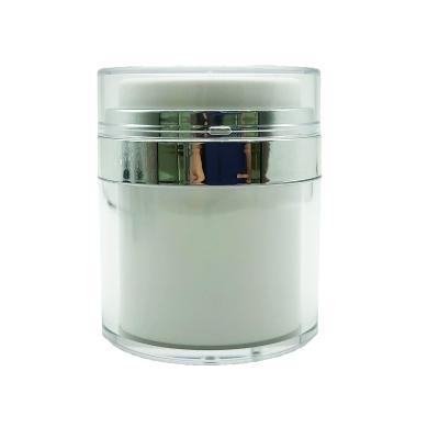 China 15ml 30ml 50ml Cosmetic White Acrylic Cosmetic Airless Jar for sale