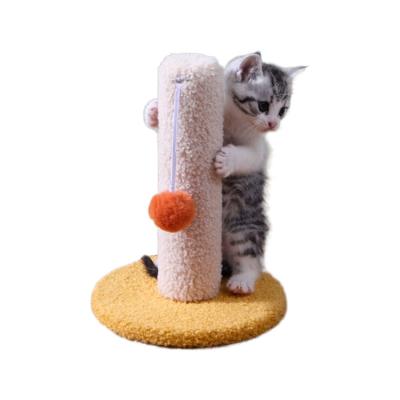 China Small Cat Scratch Pole Wood Cat Furniture Diy Floor Standing Simple Post Cat Trees for sale