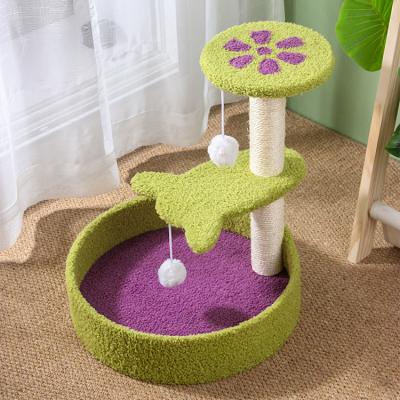 China Cat Tree Manufacturer Cat Furniture Happy Hot Sale Viable Luxury Cat Scratching Tree for sale