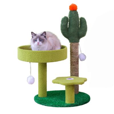 China Viable Turntable Toy Cat Scratching Post Sisal Cat Claw Flower Cat Tree Furniture Scratcher Pole for sale