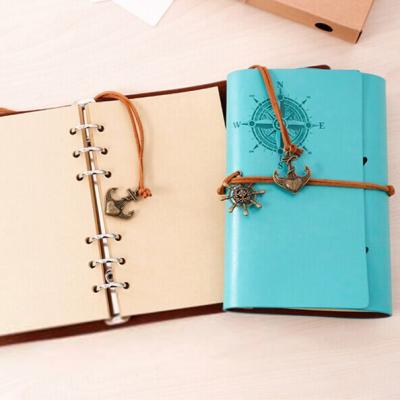 China Vintage Style Retro Notebook Mini Notebook Leather Refillable Craft Paper Travel Journal for sale