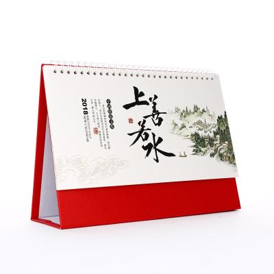 China Unique Mandatory Agenda Calendar Triangle Spiral Desk Stand Calendars With Photo Covers for sale