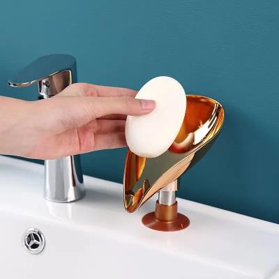 China Sustainable Luxury Design Fashion  bath room soap box holder and Plastic leaf soap holder box new soap box for sale