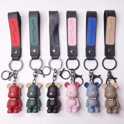 China Hot selling cute bear school bag wallet pendant CS-L bear necklace key chain 6 color car fashion creative key pendant bag for sale